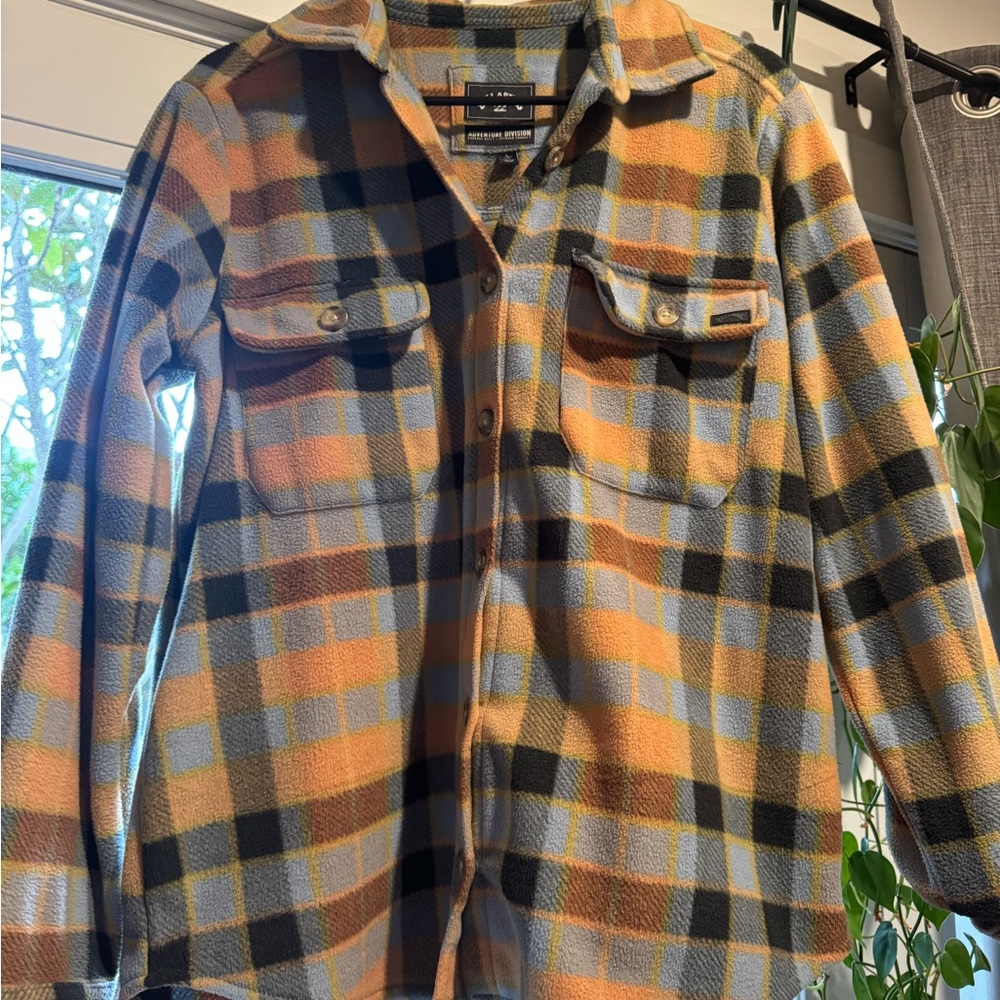 Billabong Adventure Division Plaid Shirt in Orange and Blue